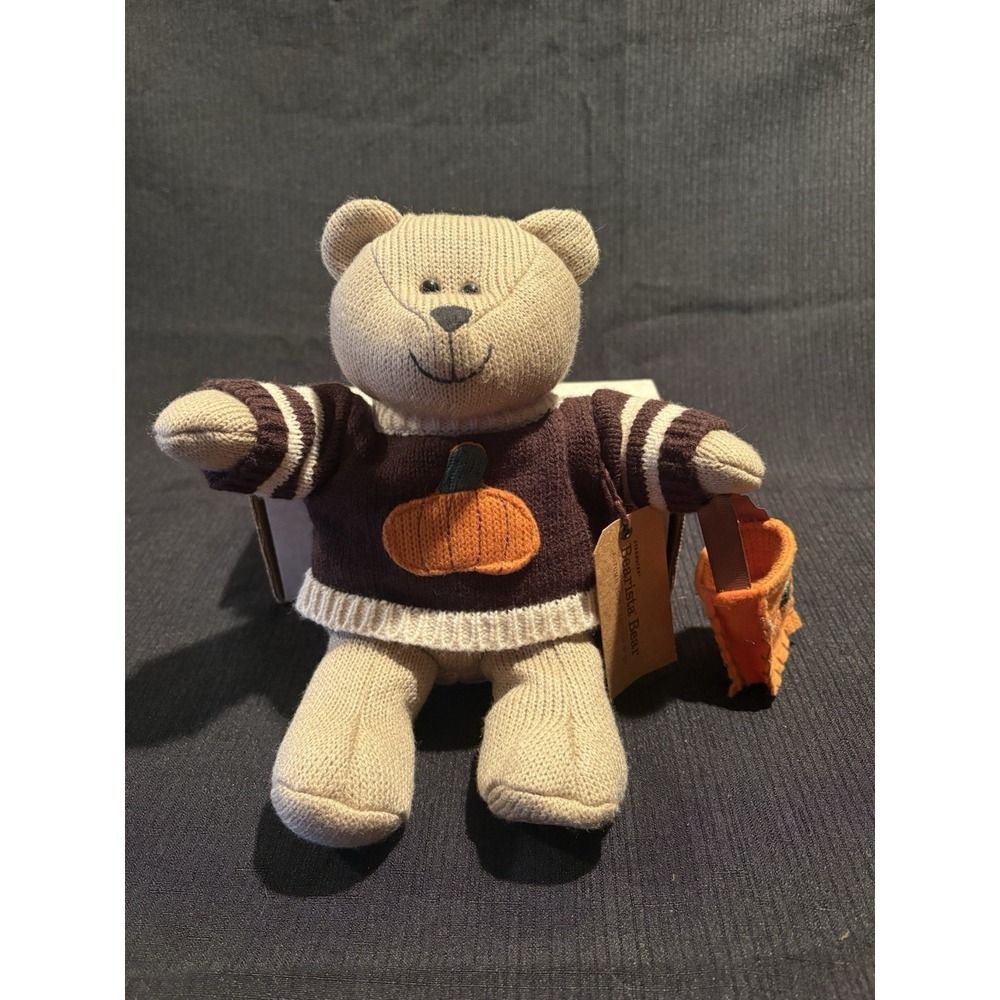 Starbucks Bearista Bear Plush Fall 2009 Autumn Edition 85 Pumpkin Sweater